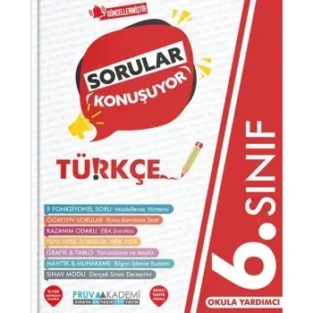 Pruva Akademi 6.Sınıf Türkçe Sorular Konuşuyor Soru Bankası