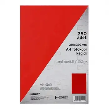 Umur A4 Renkli Fotokopi Kağıdı Red 50000257