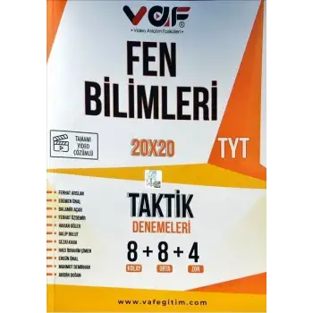 Vaf Tyt Fen Bilimleri Deneme 20X20 Taktik Deneme 2022