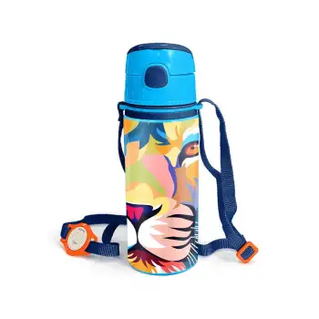 Yaygan Coral Hıgh Lacivert Saks Aslan Desenli Pipetli Alüminyum Matara 600 Ml 11938