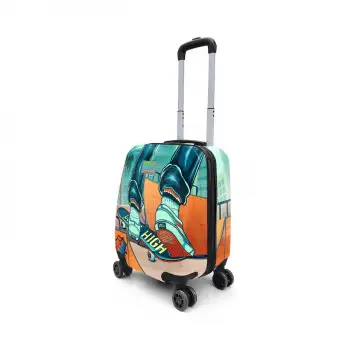 Yaygan Coral Hıgh Mini Turuncu Kaykay Desenli Çekçekli Valiz 16742