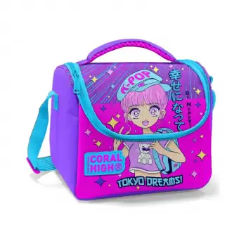 Yaygan Coral Hıgh Mor Pembe Mavi Simli K-Pop Desenli Thermo Beslenme Çantası 11849