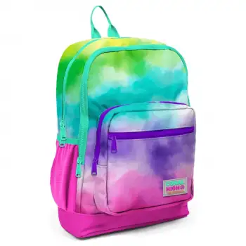 Yaygan Coral Hıgh Renkli Batik Desenli Dört Bölmeli Okul Sırt Çantası 23739