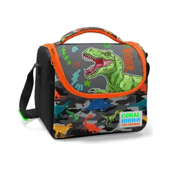 Yaygan Coral Hıgh Siyah Gri Dinozor Desenli Thermo Beslenme Çantası 11744