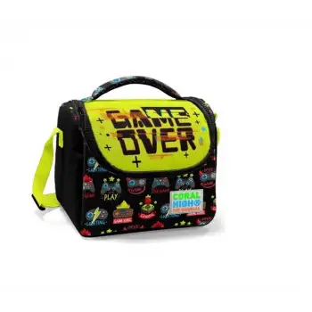 Yaygan Coral Hıgh Siyah Neon Sarı Game Over Desenli Thermo Beslenme Çantası 11728