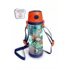 Yaygan Coral High Kids Çivit Neon Turuncu Kaykay Desenli Pipetli Çelik Termos 500 ml 11923