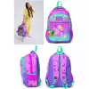 Yaygan Coral High Kids Açık Pembe Mor Unicornlu Prenses Desenli Üç Bölmeli Okul Sırt Çantası 23481