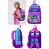 Yaygan Coral Hıgh Mor Pembe Kedi Desenli Üç Bölmeli Okul Sırt Çantası 23477
