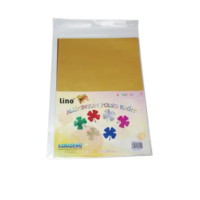 Lino Alüminyum Folyo Çift Taraflı 6 Renk 10 Lu (23x33 Cm.) 2711j-1