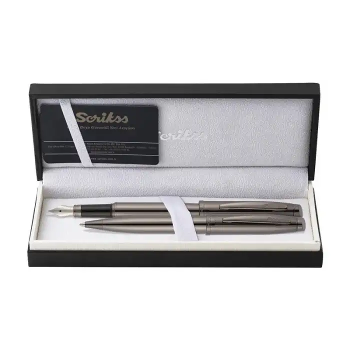 Scrikss 39 Dolmakalem & Tükenmezkalem Titanium Takım Lüx Kutuda