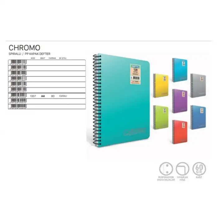 Gıpta Chromo Sp.Pp Kap.Def.A4-80 Yp.Çizgili (1337 )