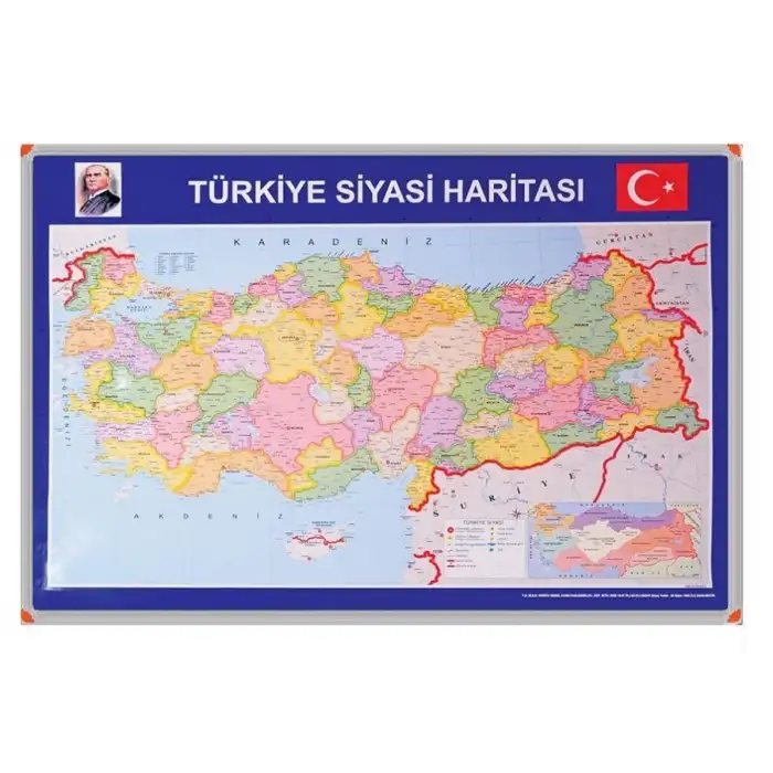 Panda Türkiye Siyasi Haritası (Alüminyum Çerçeve) 70x100 ( 401 )