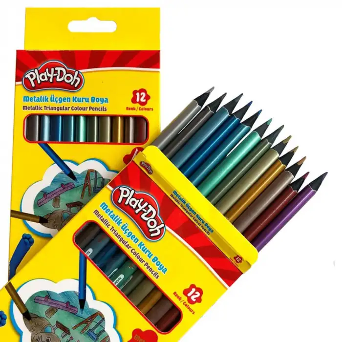 Playdoh 12 Renk Mtlk. Üçgen Kuruboya Play-Ku025