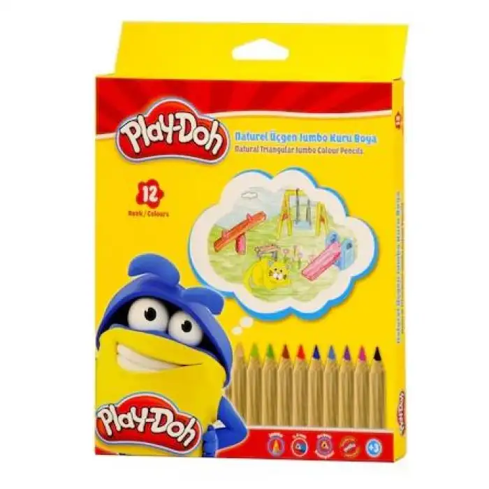 Playdoh Kuruboya Naturel Jumbo 12 Renk Play-Ku009
