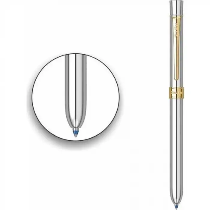 Scrikss 93 Trıo Gold Krom Multıfonksıyon Kalem