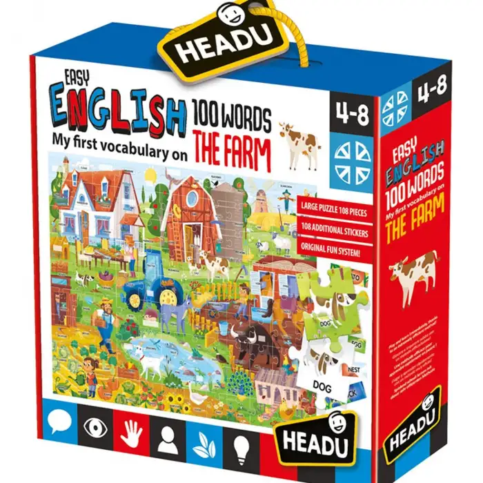 Headu Easy Englısh 100 Words Farm 4 8 Yaş
