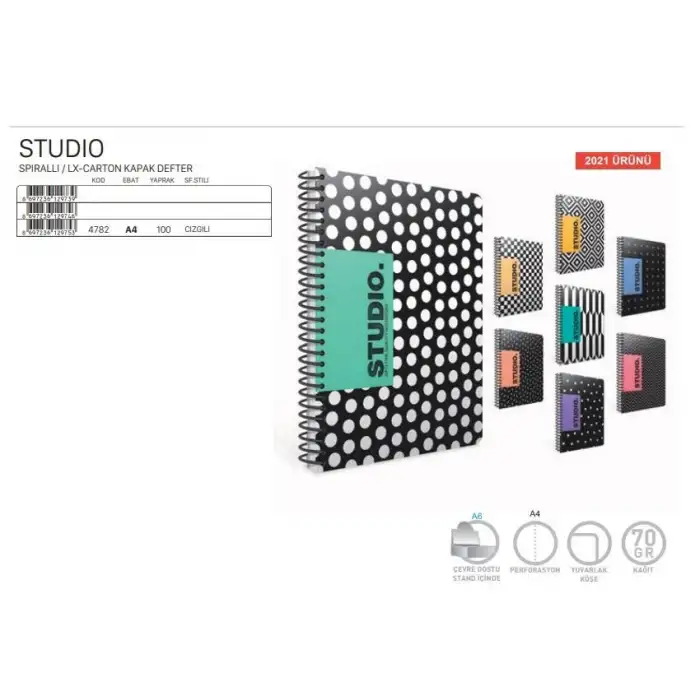 Gıpta Studıo Karton Kapak A4 100 Yp Çizgili Defter 4782