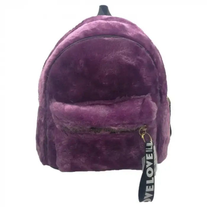 Taros Mor Peluş Sırt Çantası 4849