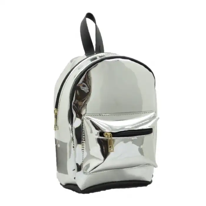 Taros Metalik Gümüş Gökkuşağı Sırt Çantası 4298