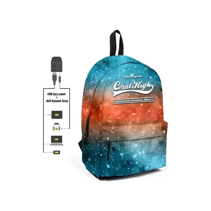 Yaygan Coral Hıgh Sırt Çanta Usb+aux Soketli 23435