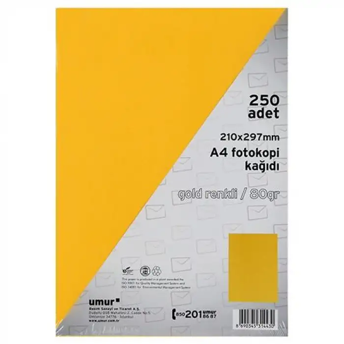 Umur A4 Renkli Fotokopi Kağıdı Gold 50002616