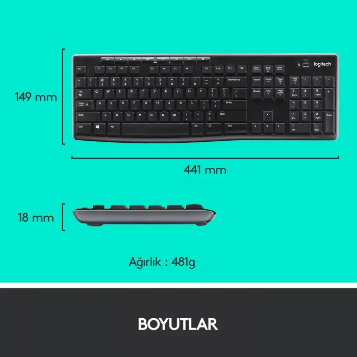 Logıtech Klavye+mouse Kablosuz Mk270 920-004525