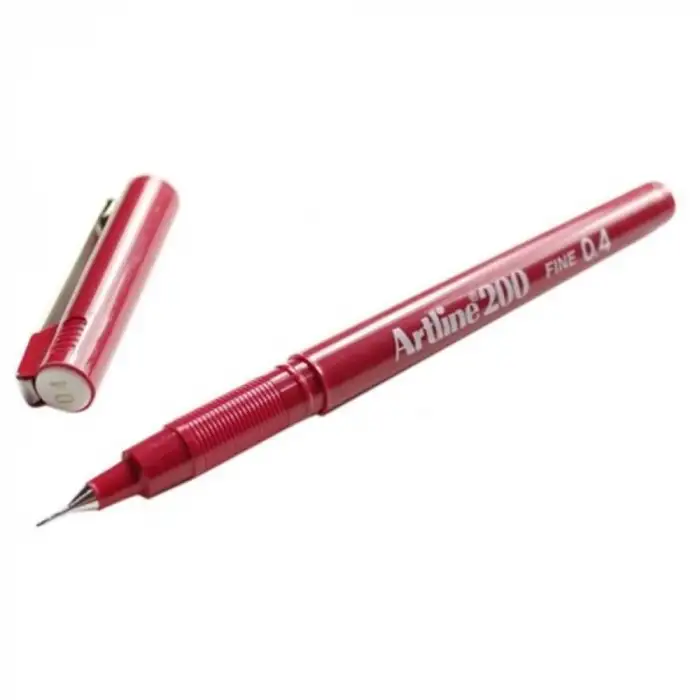 Artline 200n Keçe Uçlu Yazı Kalemi 0.4mm Kırmızı