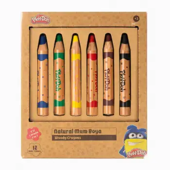 Playdoh 6 Renk Naturel Crayon 2si 1 Arada Play-Cr009