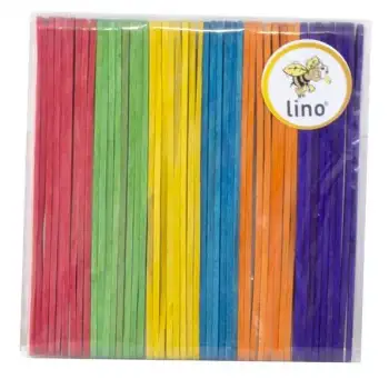 Lino Ahşap Çubuk Renkli 15cm 50 Li Rbz-031