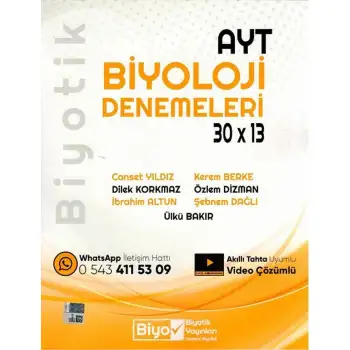 Biyotik Ayt Biyoloji Deneme 30X13 2025-26