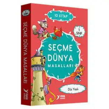 Yuva 1.Sınıf Seçme Dünya Masalları Düz Yazılı 10 Kitap