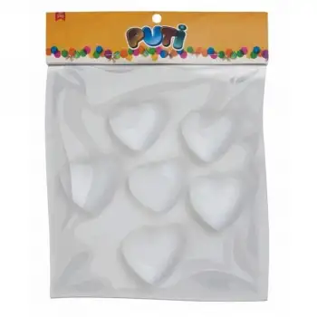 Puti Köpük Kalp 6,5cm 6,5 Lı Viva 5008