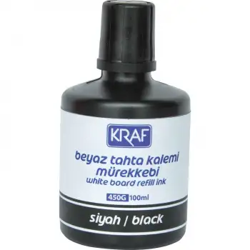 Kraf Beyaz Tahta Kalem Mürekkebi 100 Ml Siyah 450g