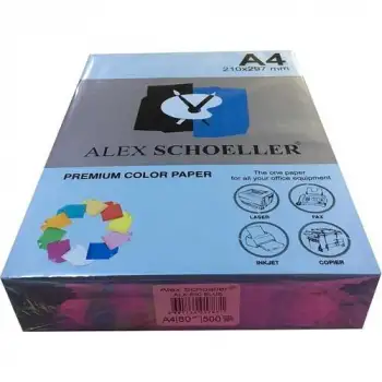Alex Fot.Kağ. Renkli A4 500 Lü (Açık Renkler) No:580 K.Mavi