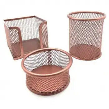 Drt Metal Masa Üstü Perfore Set 3 Lü Rose Gold Drt-414