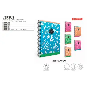 Gıpta Versus Karton Kapak 100 Yp Kareli Defter 4863