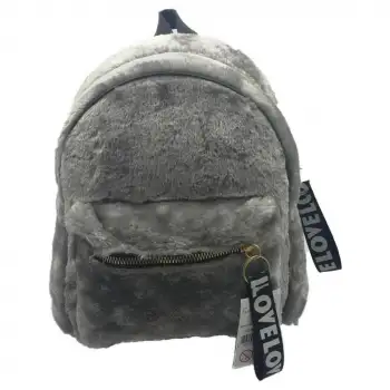 Taros Gri Peluş Sırt Çantası 4851