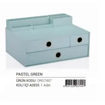 Gıpta 3 Çekmeceli Masa Üstü Set Pastel Green Org7457