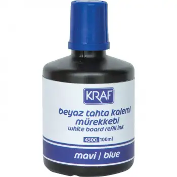 Kraf Beyaz Tahta Kalem Mürekkebi 100 Ml Mavi 450g