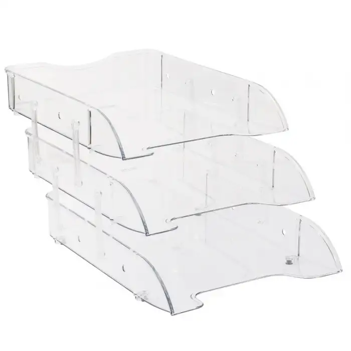 Kraf Evrak Rafı 3 Lü Hareketli Şeffaf 829g