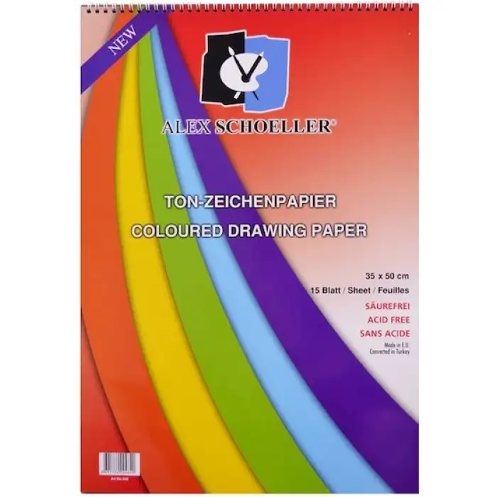 Alex Kolej Fon Bloğu 35x50 Spiralli 160 Gr 15 Li *yeni