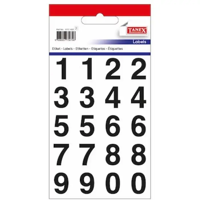 Tanex Stc-405 409 410 412 413 416 417 Şeffaf Rakam Etiketi 2 Adet