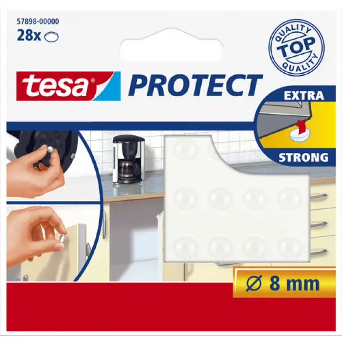 Tesa Ses Önleyici Pastil, 28 Ad.X8mm Çap, Şeffaf 57898-00000-01
