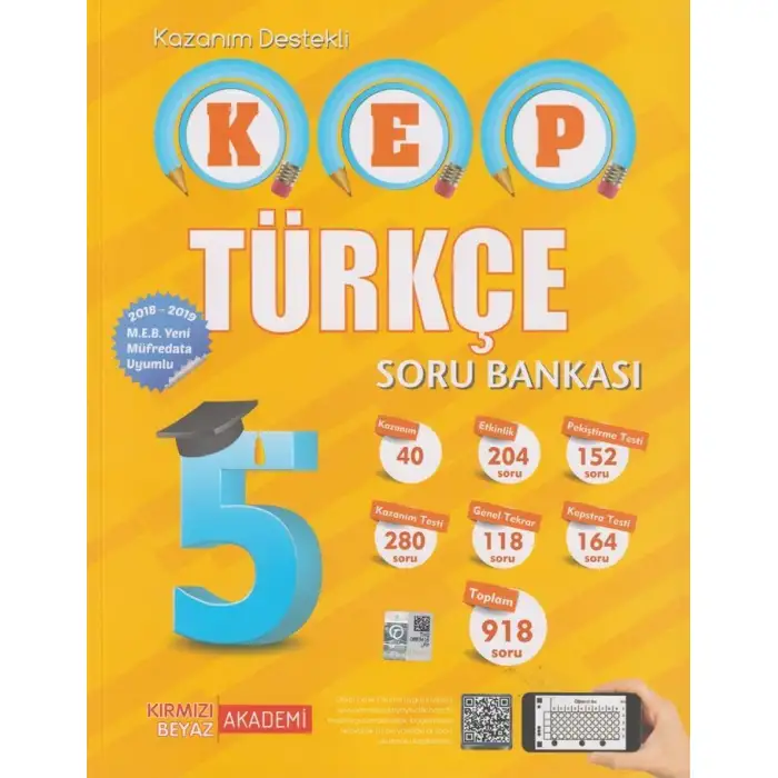 Kırmızıbeyaz 5.Sınıf Türkçe Kep Soru Bankası 2020