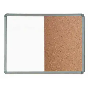 İnterpano Alüminyum Çerçeve Duvara Monte Çift Fonksiyon Mantar Pano-Yazı Tahtası 60X90 İnt-523