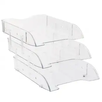 Kraf Evrak Rafı 3 Lü Hareketli Şeffaf 829g