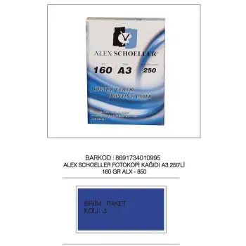 Alex Fot. Kağ. A3 160gr (250 Li) *yeni