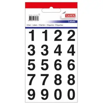Tanex Stc-405 409 410 412 413 416 417 Şeffaf Rakam Etiketi 2 Adet