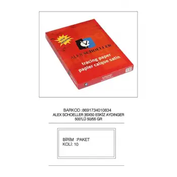 Alex Eskiz Kağıdı 50/55 Gr 35x50 500lü 0834