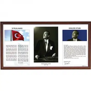 İnterpano 50*90 Lamine Çerçeve D.Monte Milli Lev. Atatürk Köşesi Int-750-5l